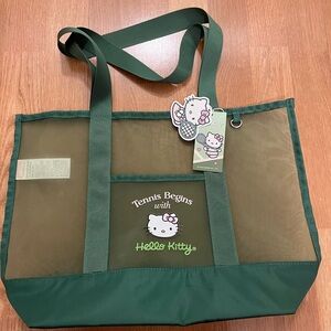 New Exclusive Sanrio Hello Kitty Collection x MINISO Tennis Theme Mesh Tote Bag